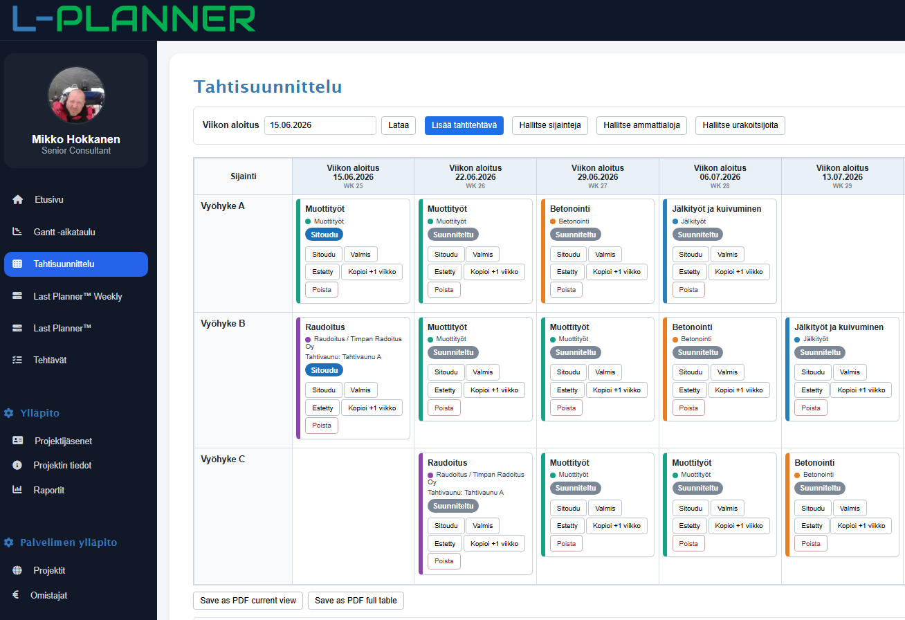 Taktplanering i L-Planner